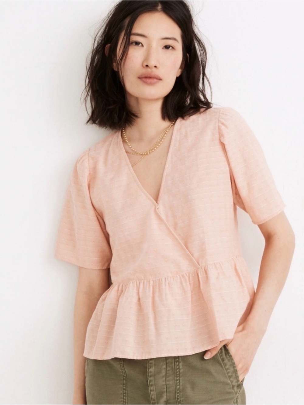 Madewell Crossover Peplum Top